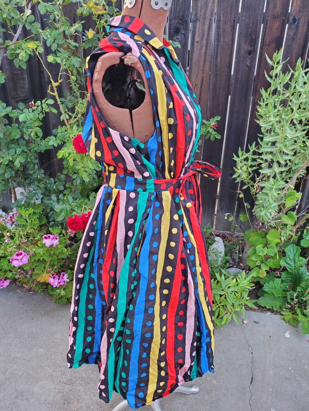 ModCloth Multicolor Polka Dot & Stripe Midi Dress - Picture 6 of 7